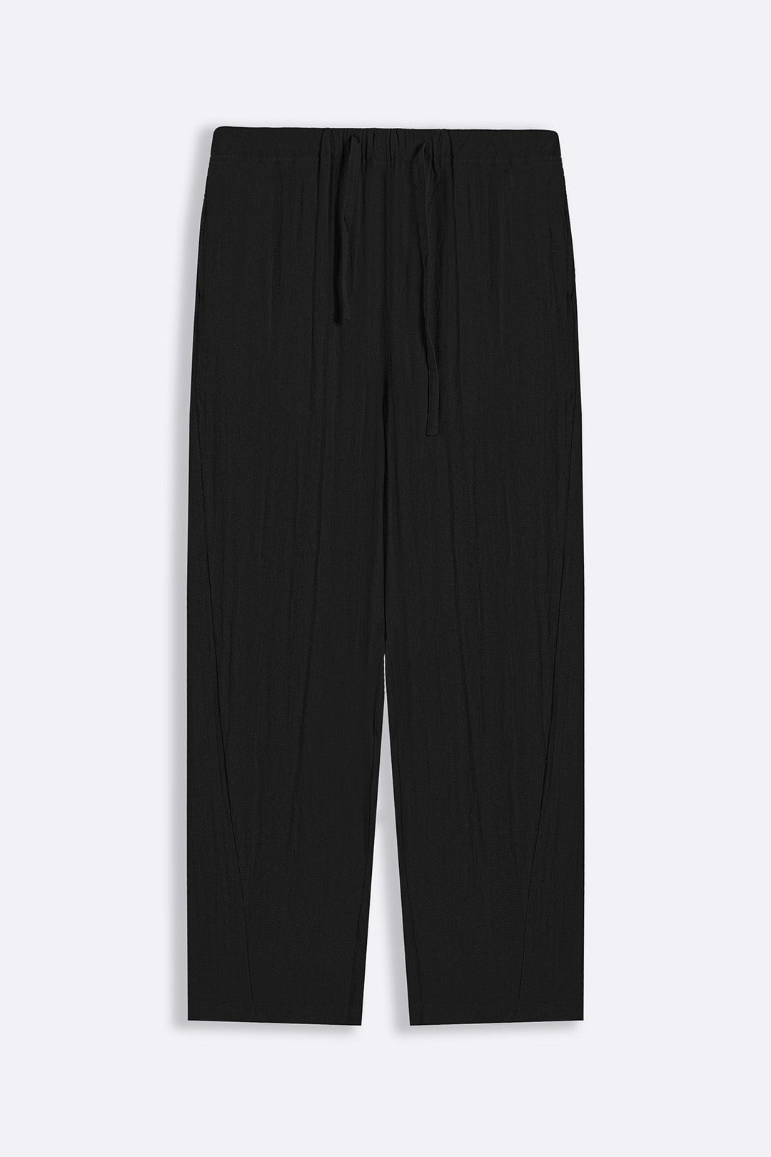 BLACK SUMMER SLUB PANTS