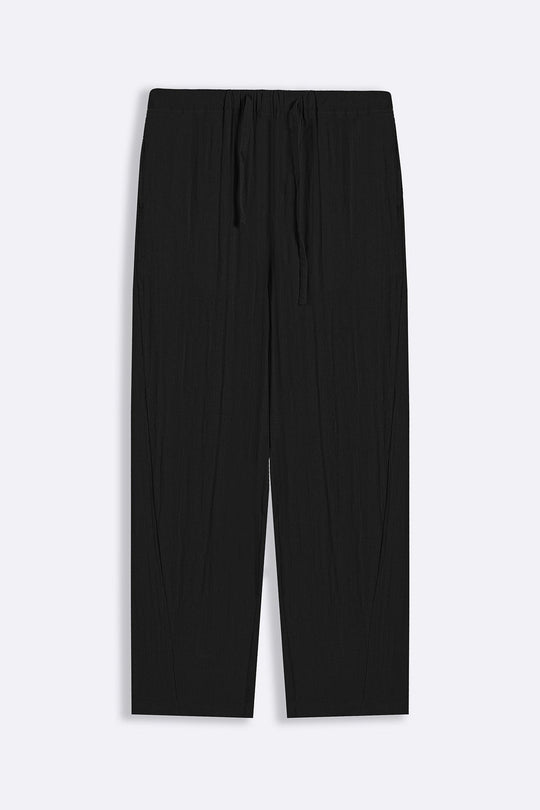 BLACK SUMMER SLUB PANTS