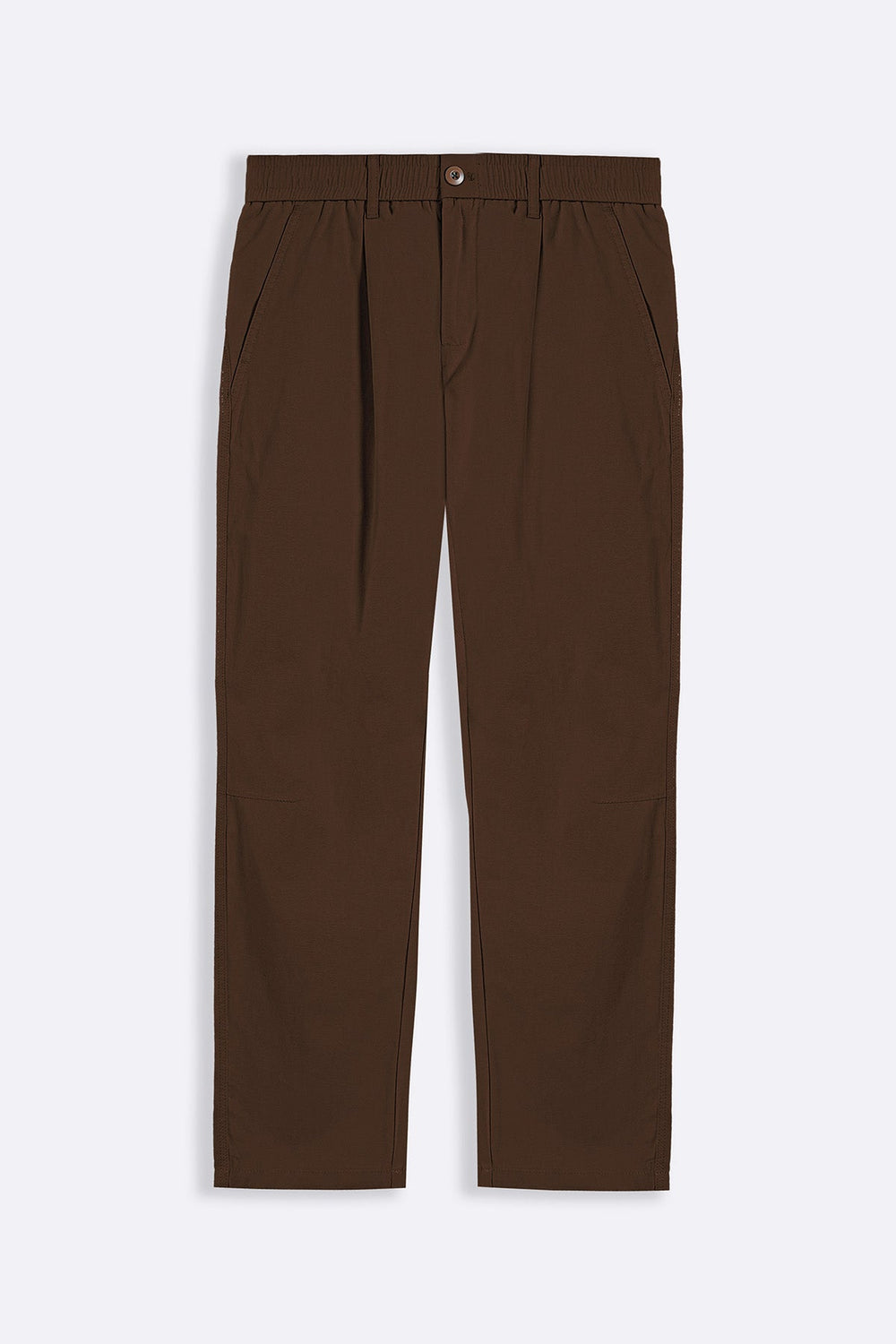 BROWN RELAXED PLEATED PANTS
