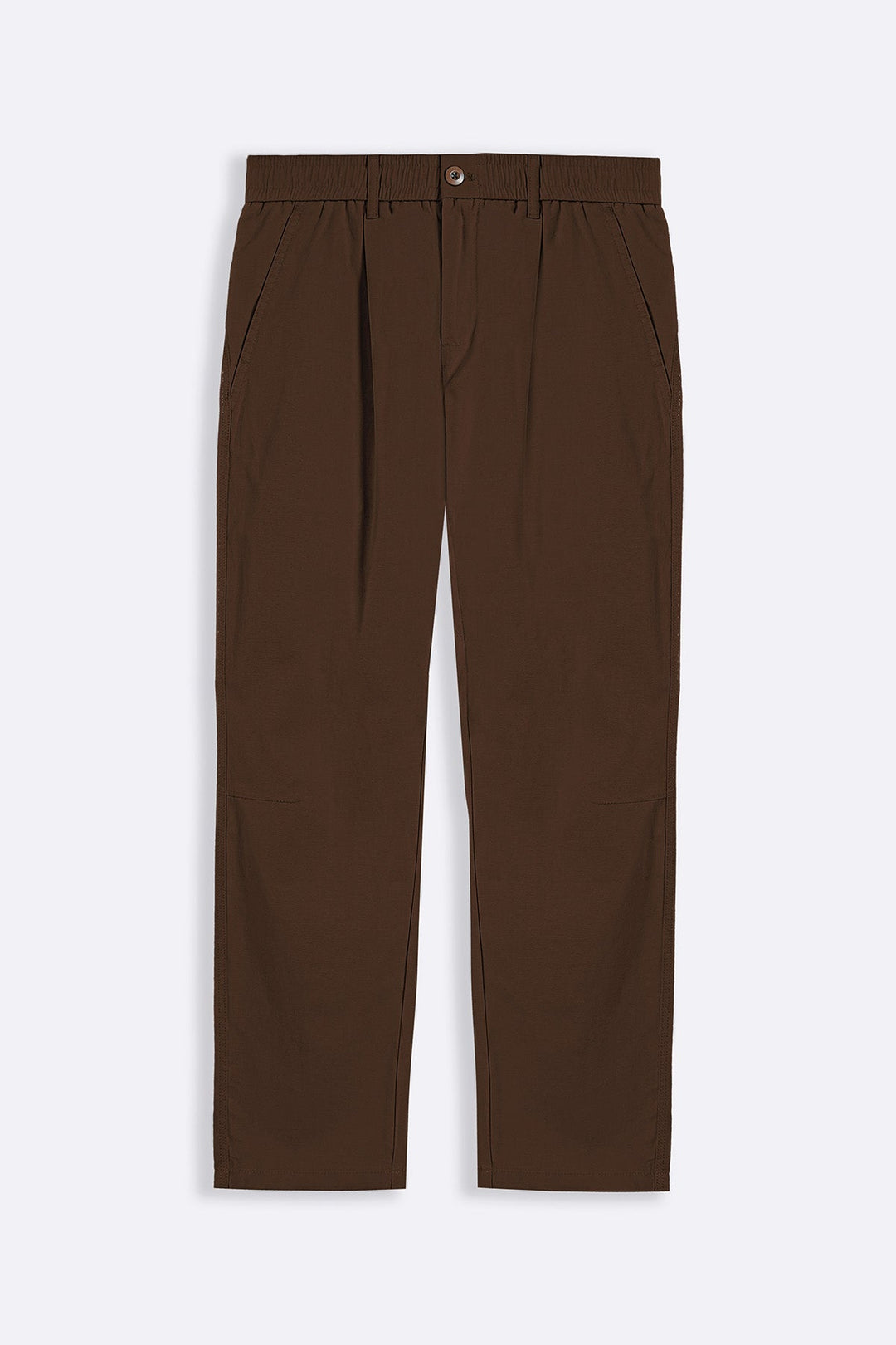 BROWN RELAXED PLEATED PANTS
