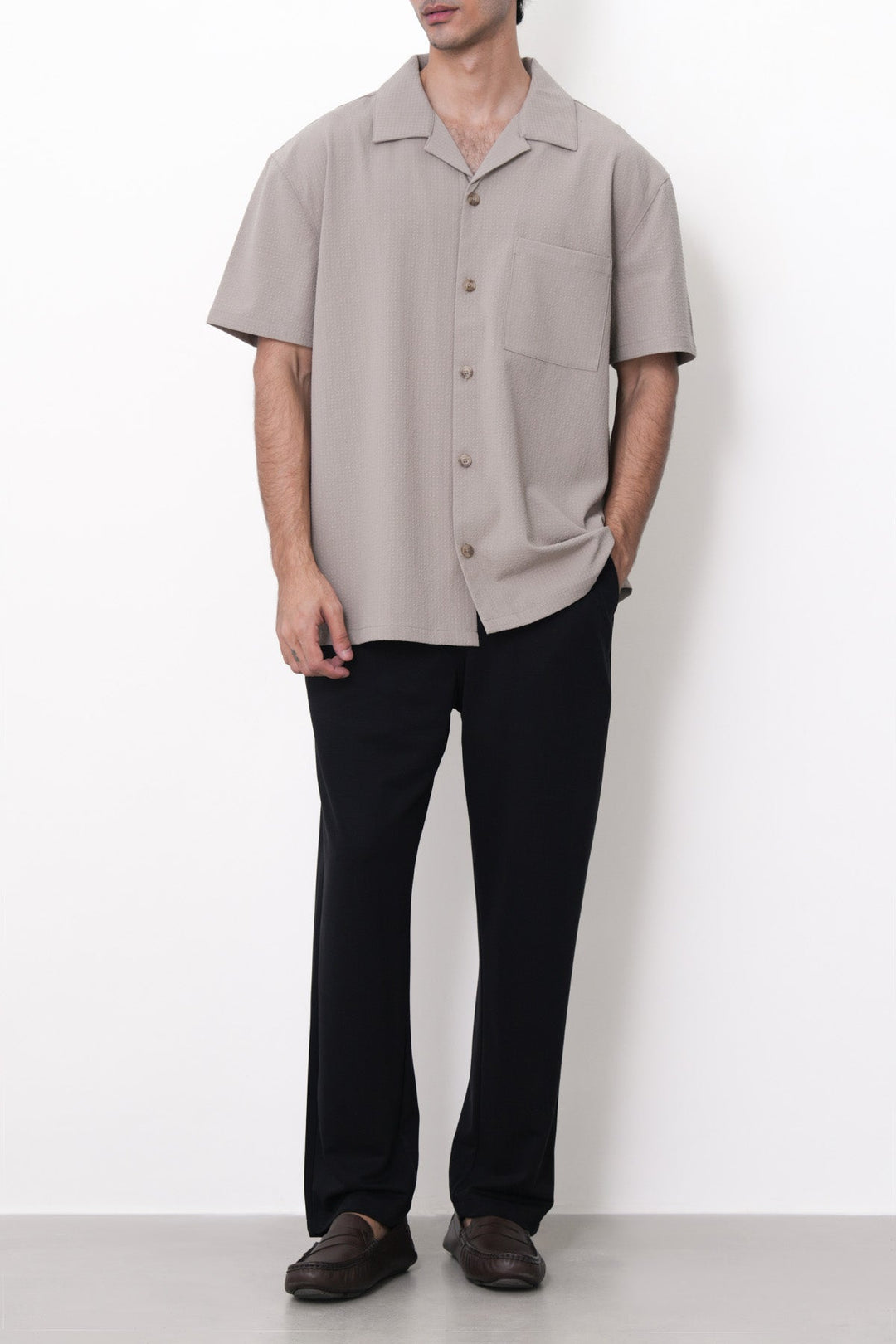 BLACK-COMFORT STRAIGHT PANTS