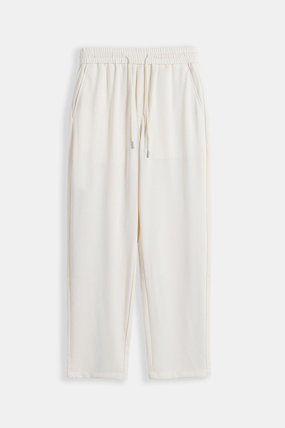 IVORY-COMFORT STRAIGHT PANTS