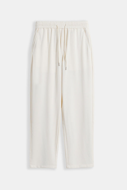 IVORY-COMFORT STRAIGHT PANTS