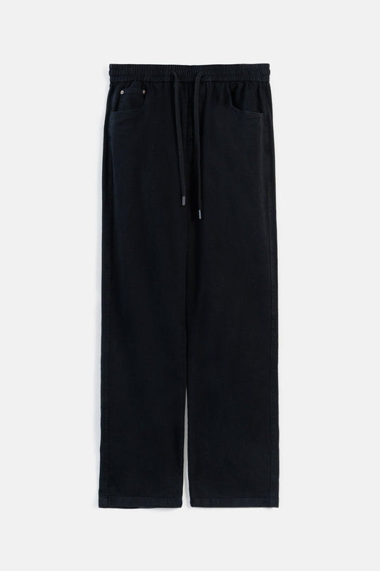 BLACK ELASTICATED WAIST JEANS