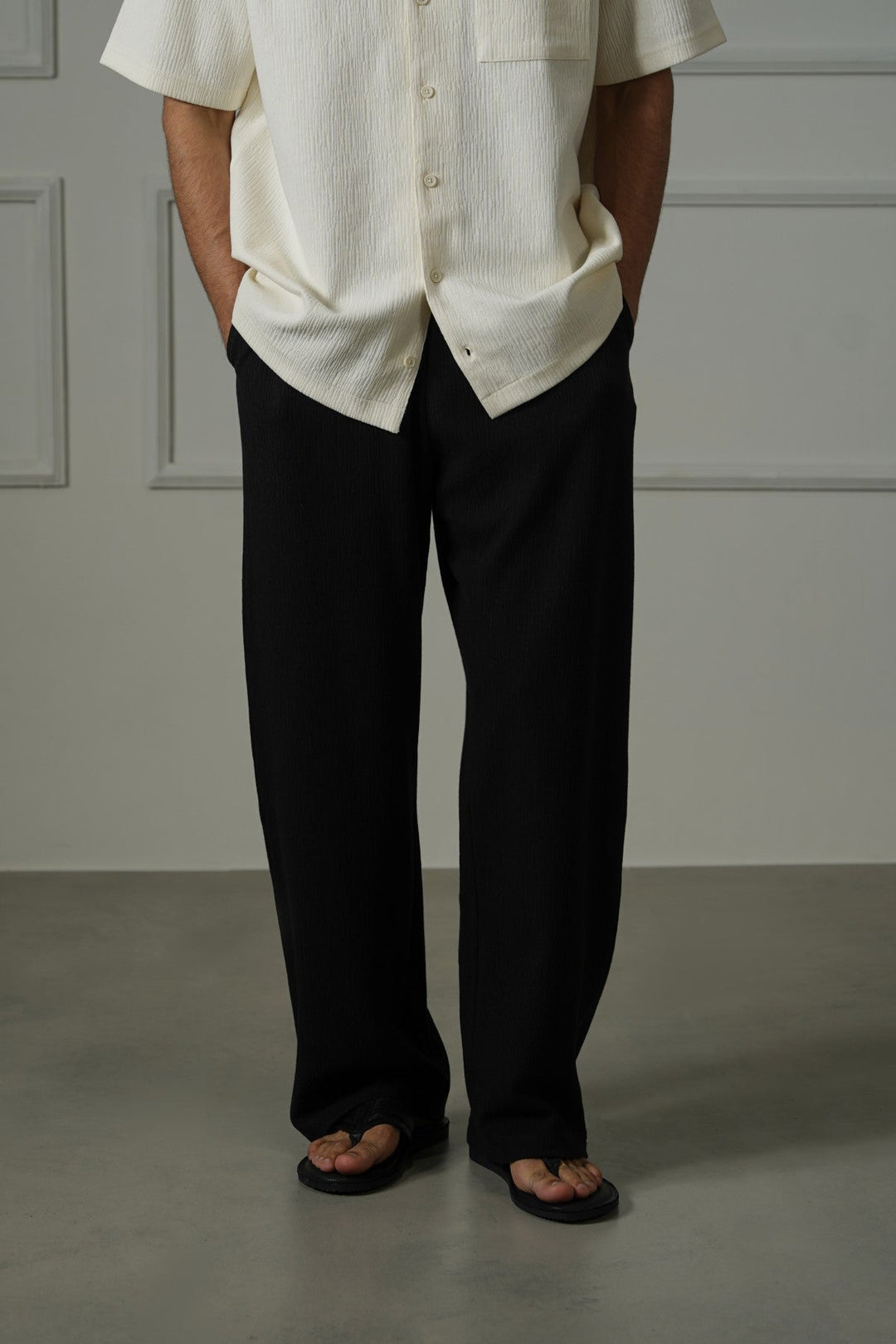 BLACK TENCEL COTTON PANTS