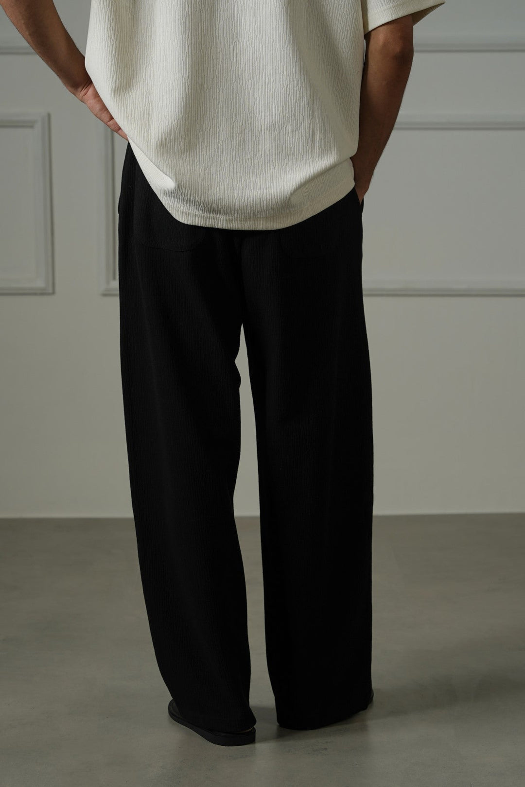 BLACK TENCEL COTTON PANTS