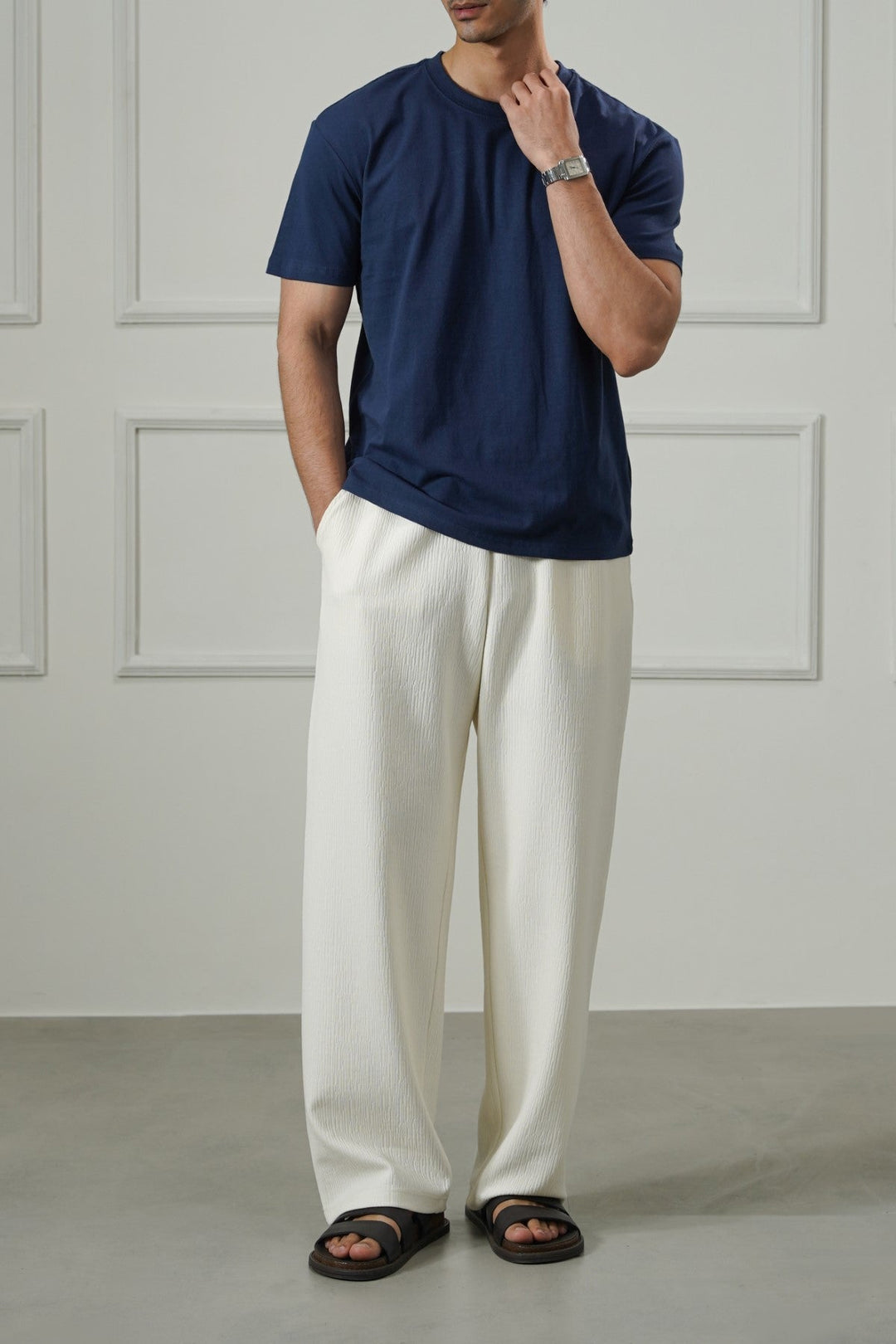 CREAM TENCEL COTTON PANTS