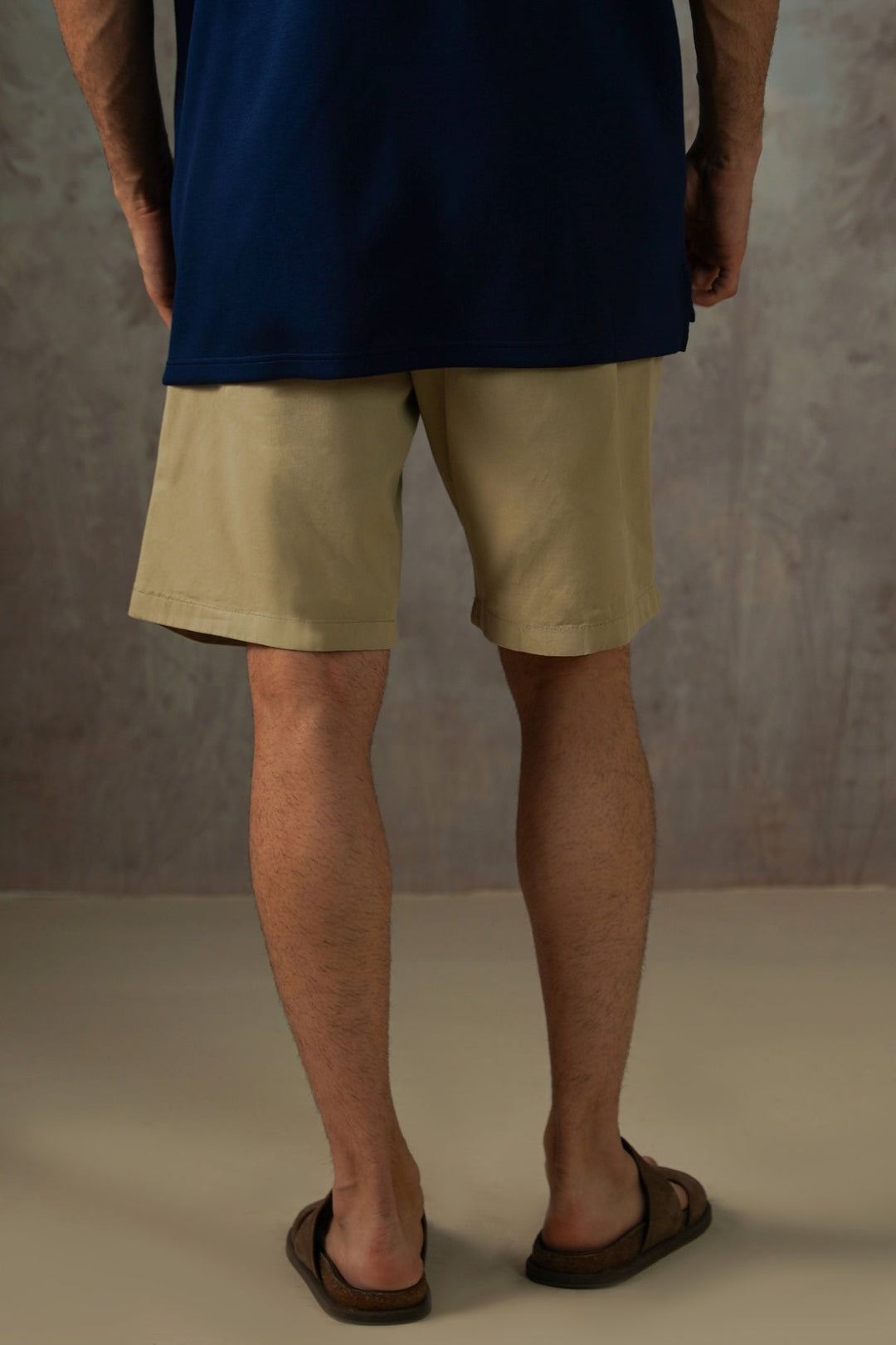 KHAKI TWILL COTTON SHORTS