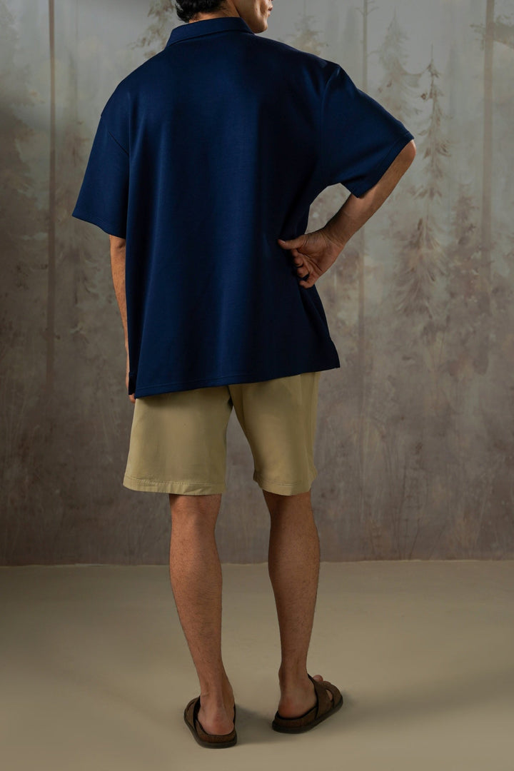 KHAKI TWILL COTTON SHORTS