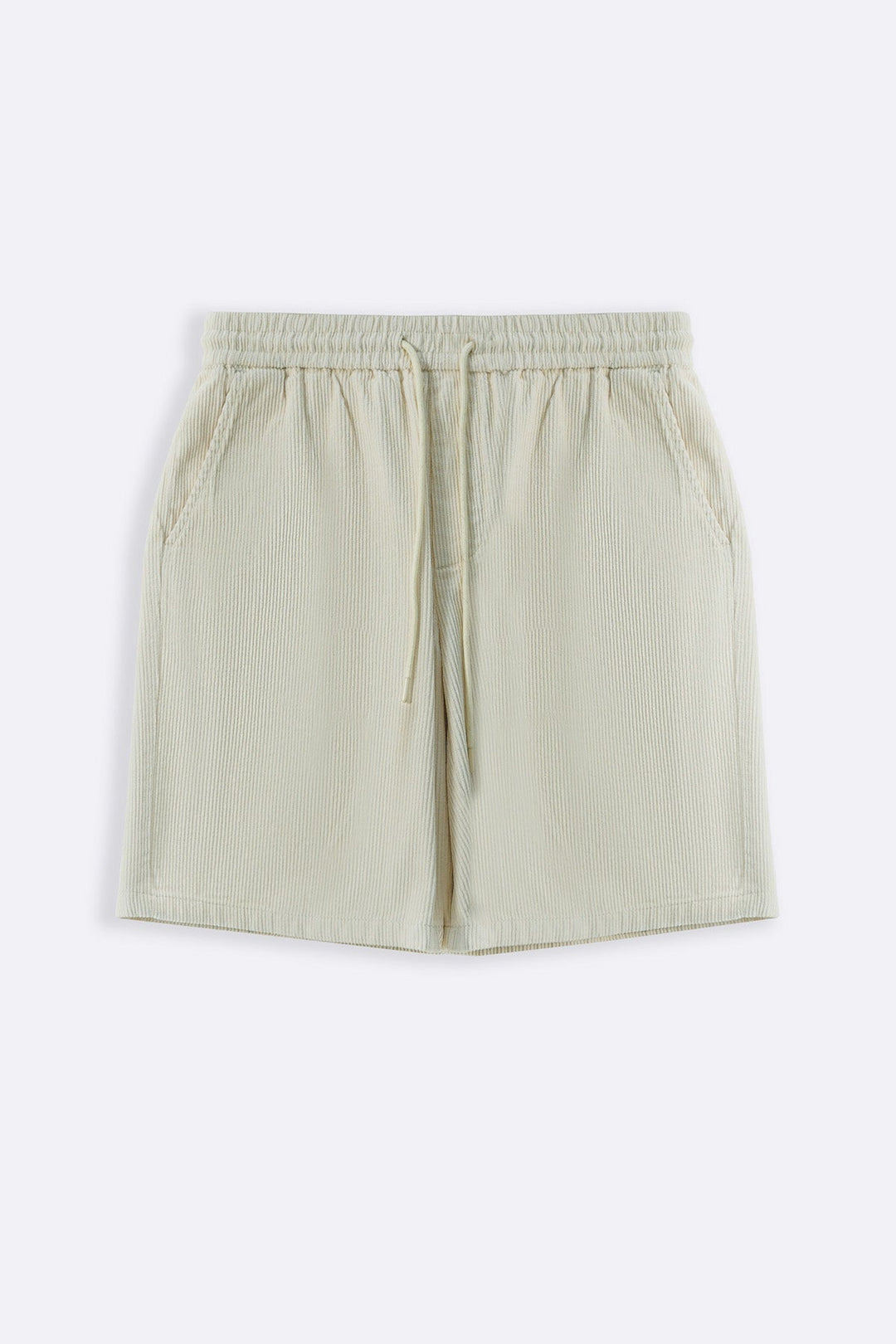 CREAM CORDUROY COTTON SHORTS
