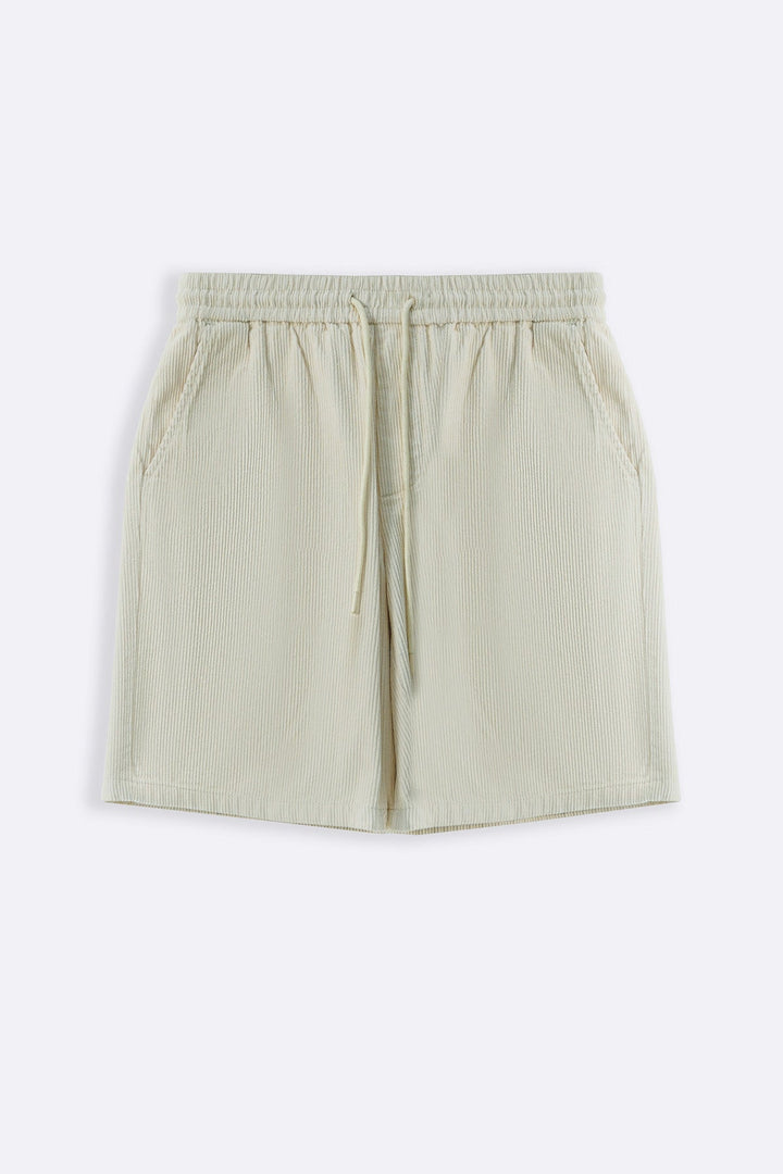 CREAM CORDUROY COTTON SHORTS