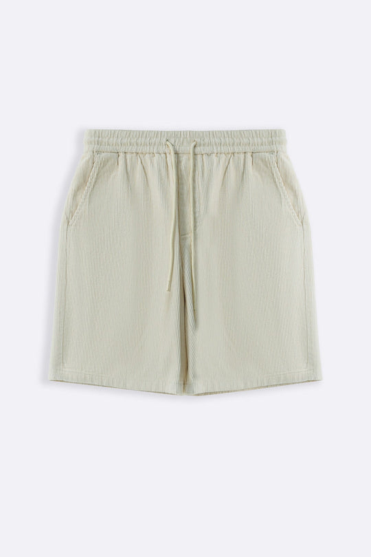 CREAM CORDUROY COTTON SHORTS