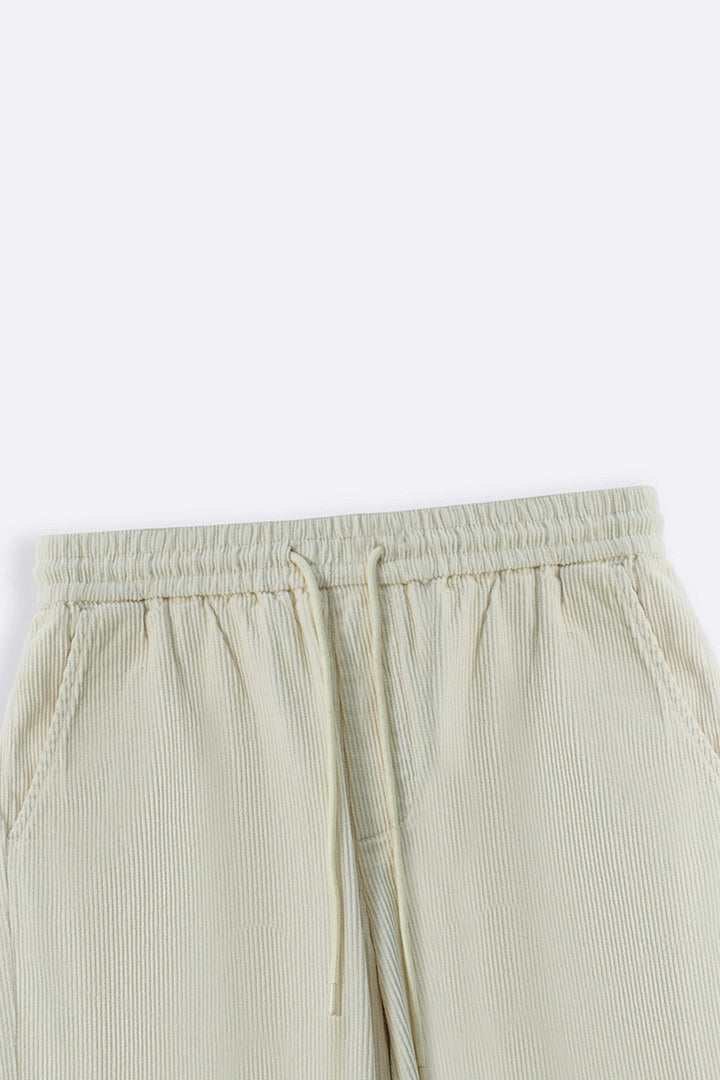 CREAM CORDUROY COTTON SHORTS