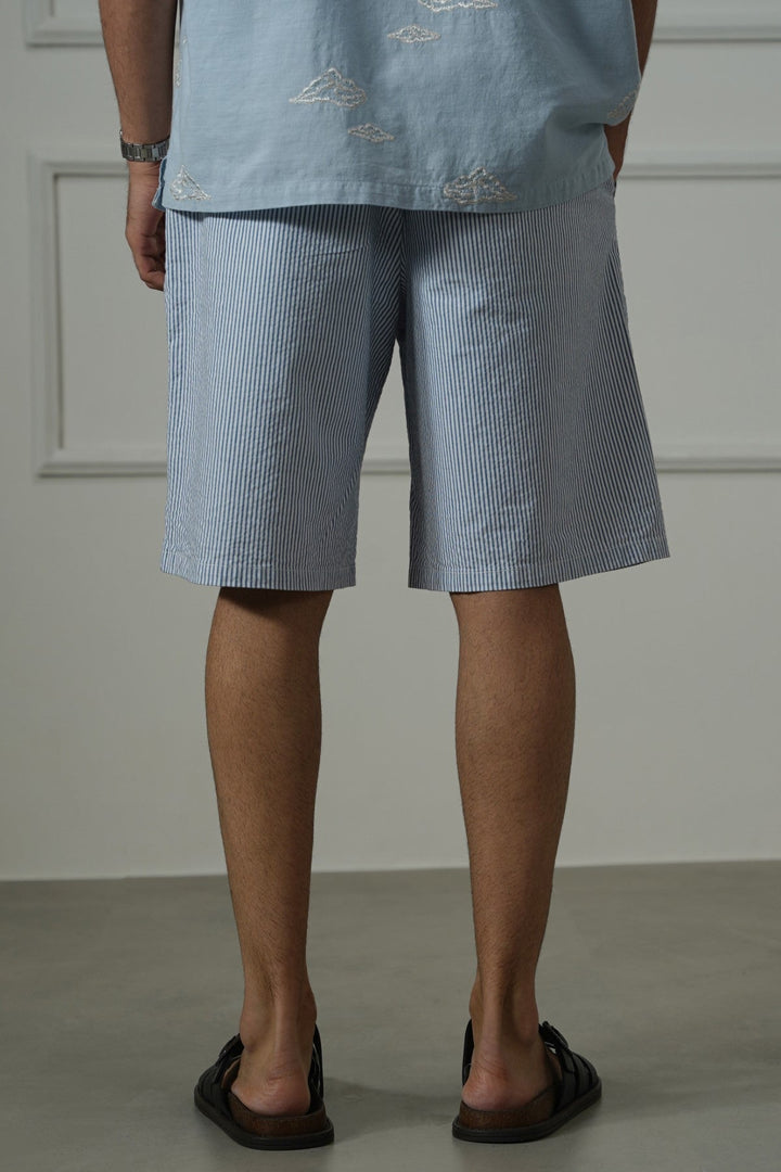 BLUE SEERSUCKER SHORTS