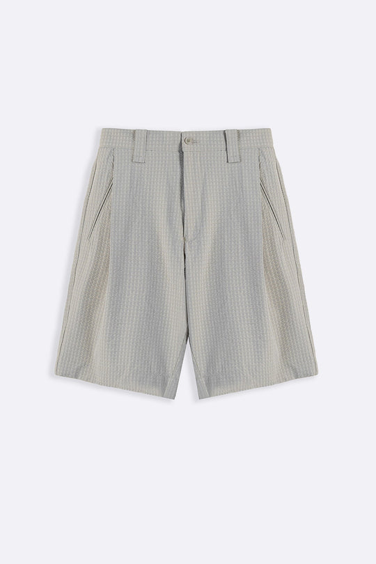 TAUPE TEXTURED TAILORED SHORTS