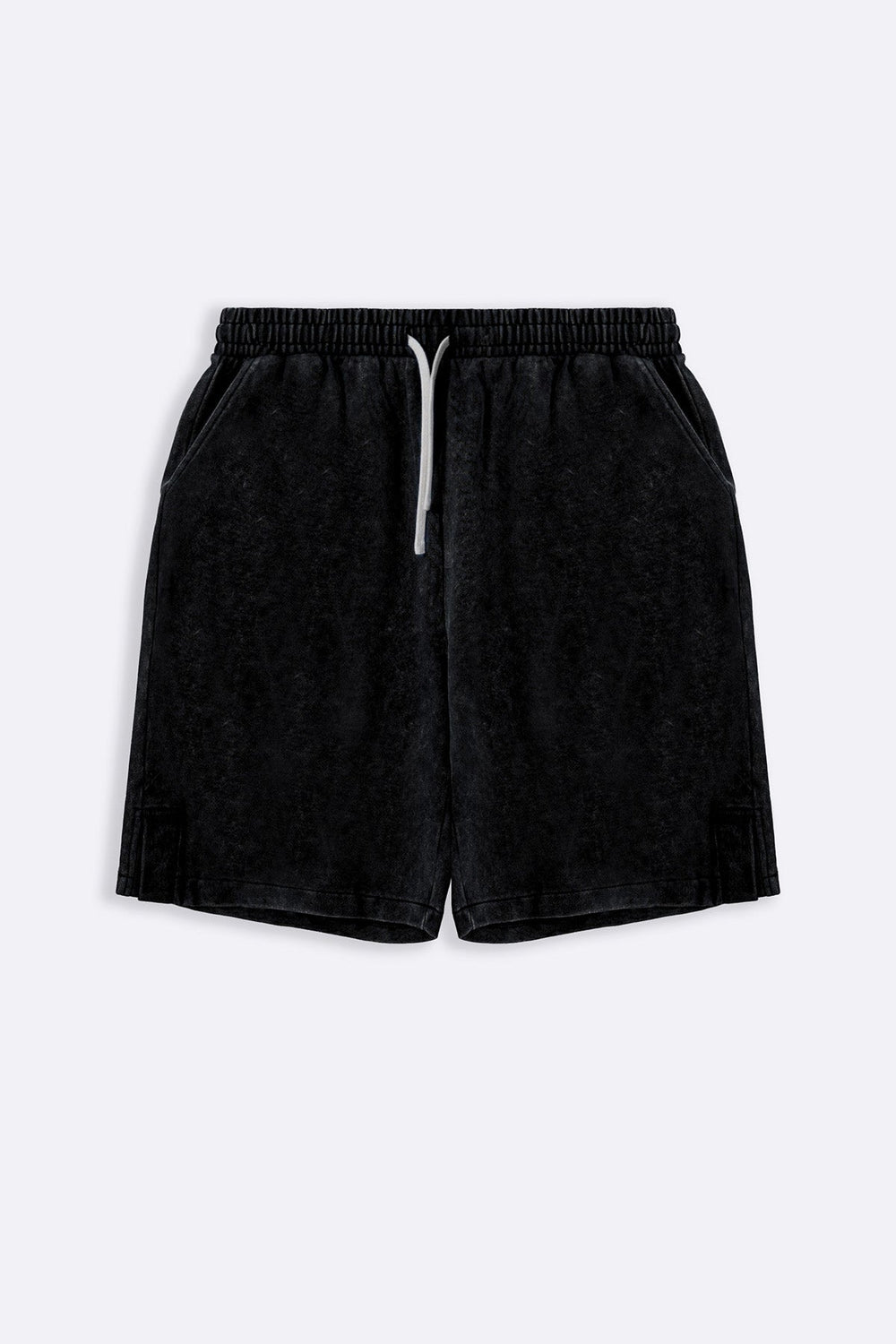CHARCOAL WASHED EFFECT KNITTED SHORTS