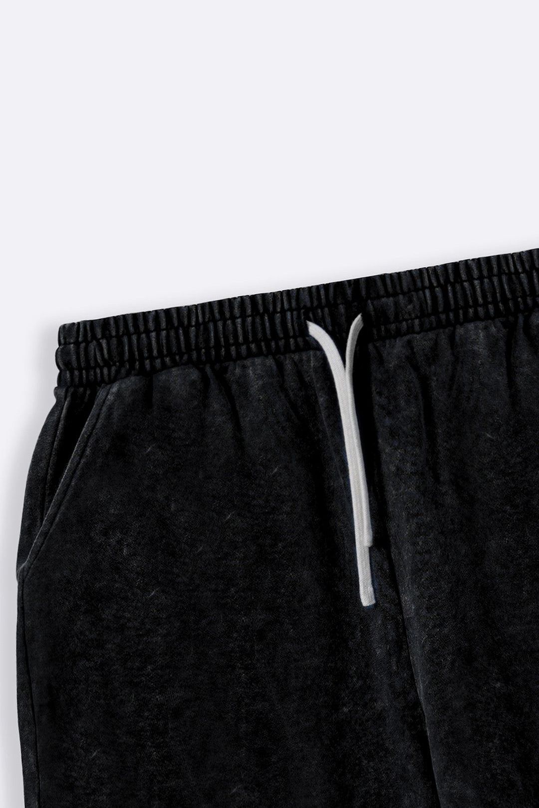 CHARCOAL WASHED EFFECT KNITTED SHORTS
