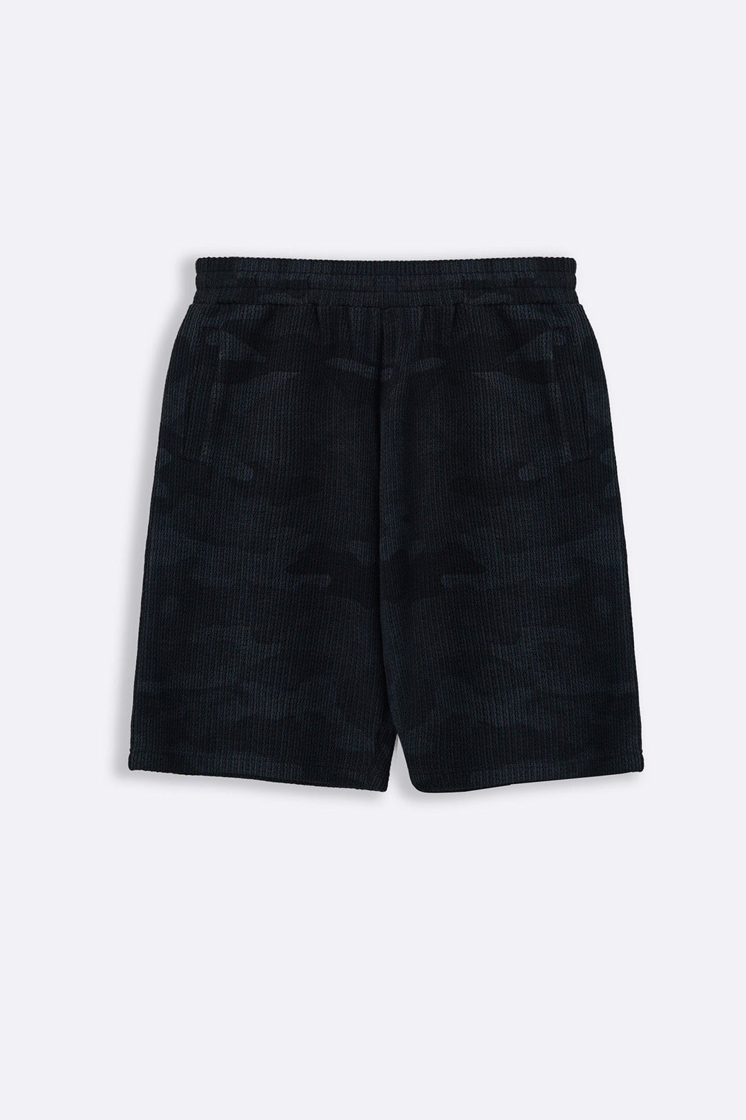 BLACK CAMO TEXTURED SHORTS