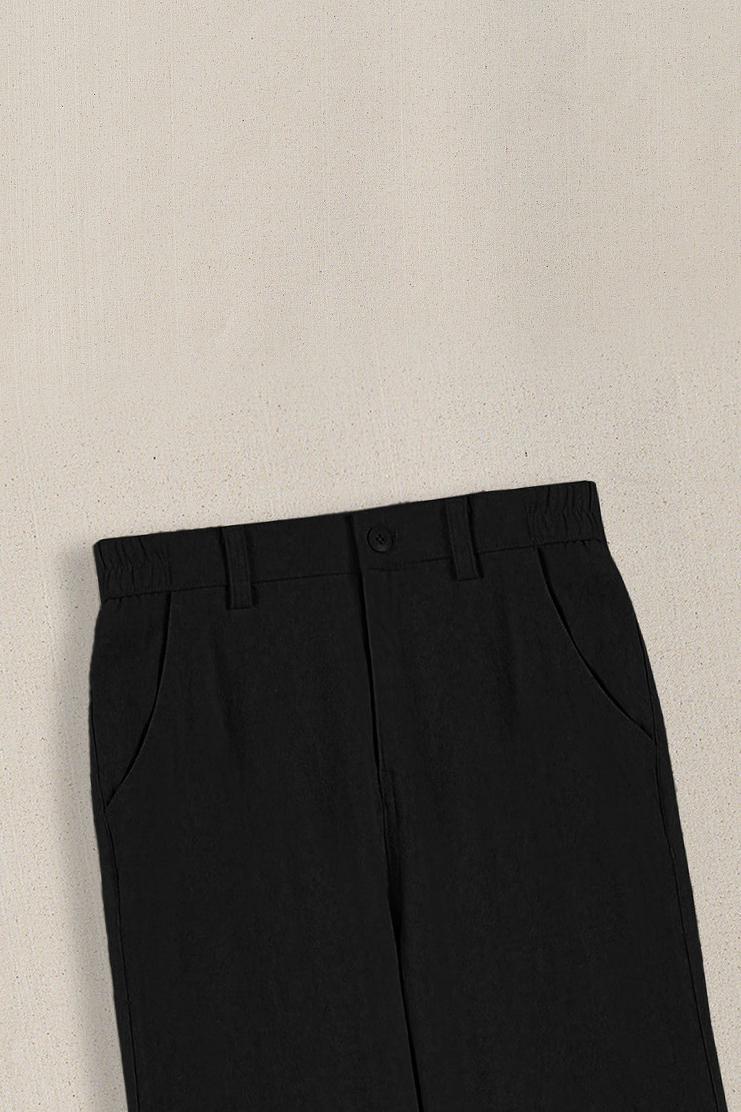 BLACK POCKET TRIM PANTS