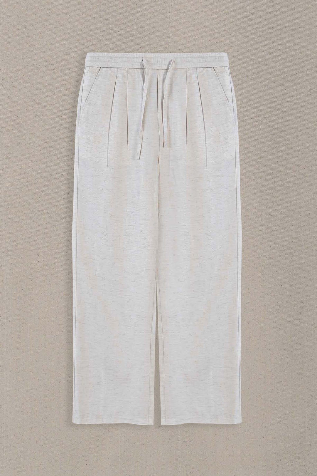 OAT WHITE MELANGE ESSENTIAL FIT TROUSERS