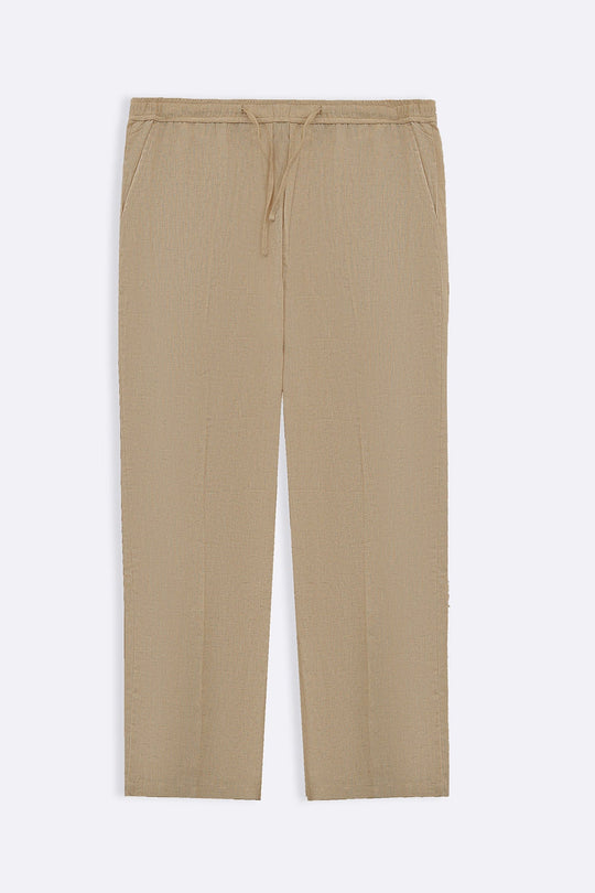 ECRU URBAN LINEN BLEND PANTS