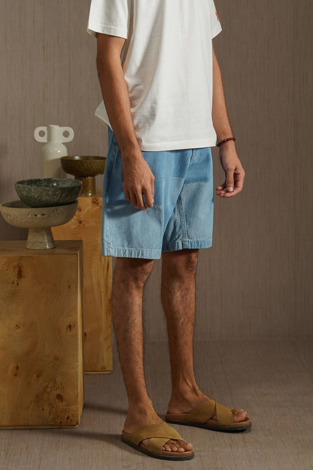 BLUE PATCH EFFECT SHORTS