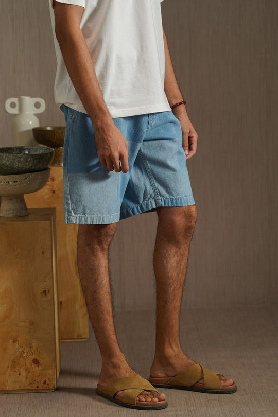 BLUE PATCH EFFECT SHORTS