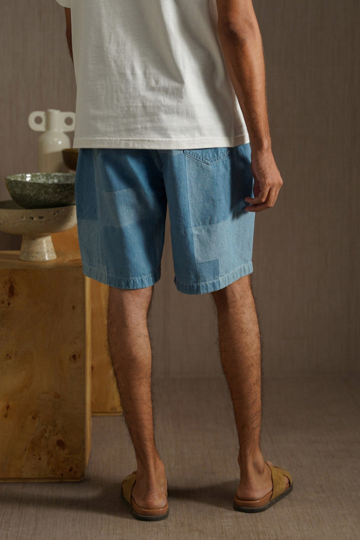 BLUE PATCH EFFECT SHORTS