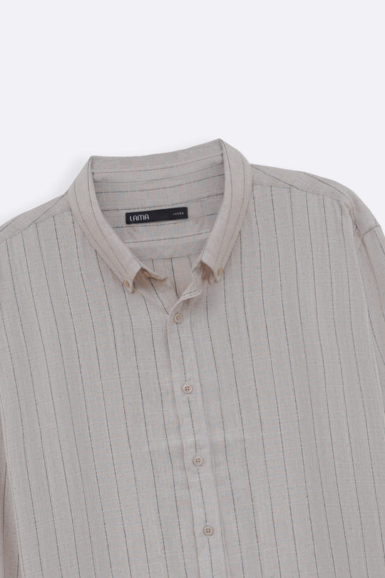 OAT MELANGE STRIPED LINEN BLEND SHIRT
