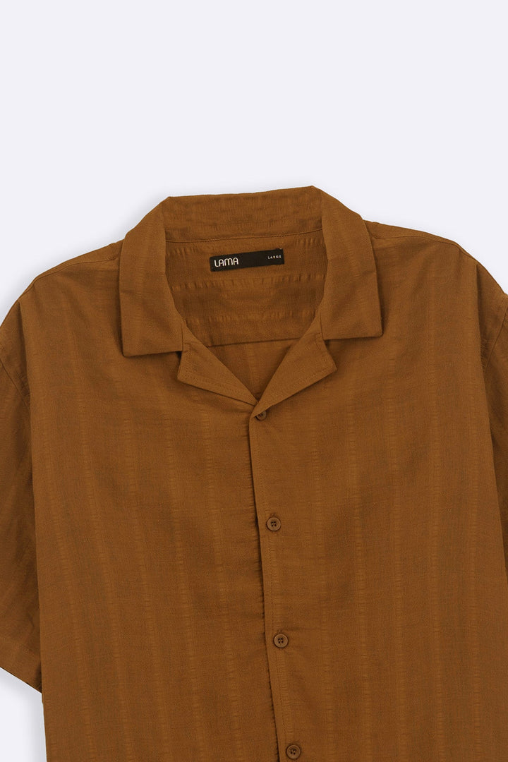 RUST CUBAN JACQUARD SHIRT