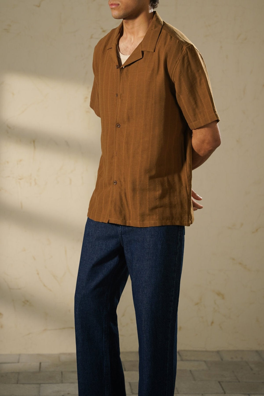 RUST CUBAN JACQUARD SHIRT