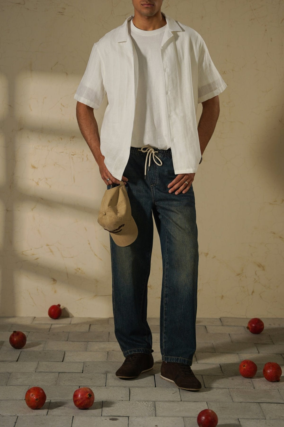 WHITE CUBAN JACQUARD SHIRT