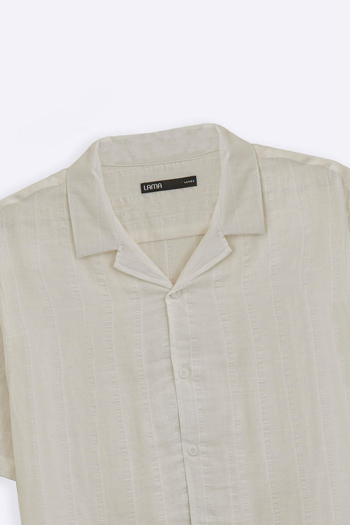 WHITE CUBAN JACQUARD SHIRT