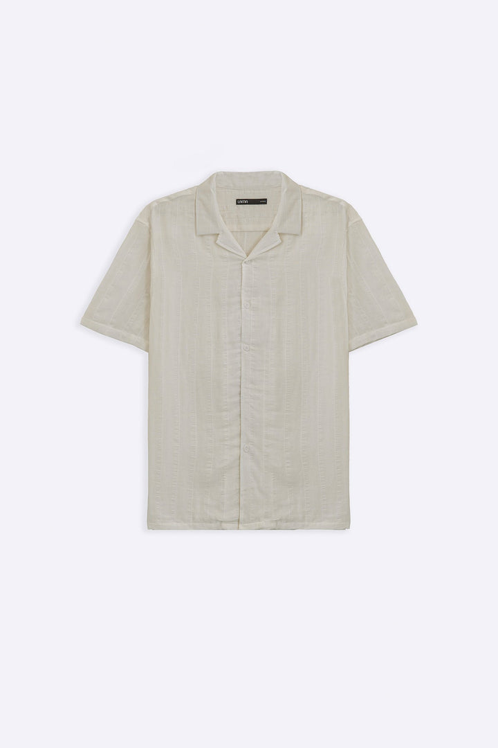 WHITE CUBAN JACQUARD SHIRT