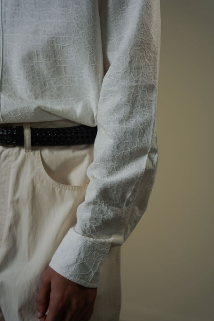 ECRU ABSTRACT JACQUARD SHIRT