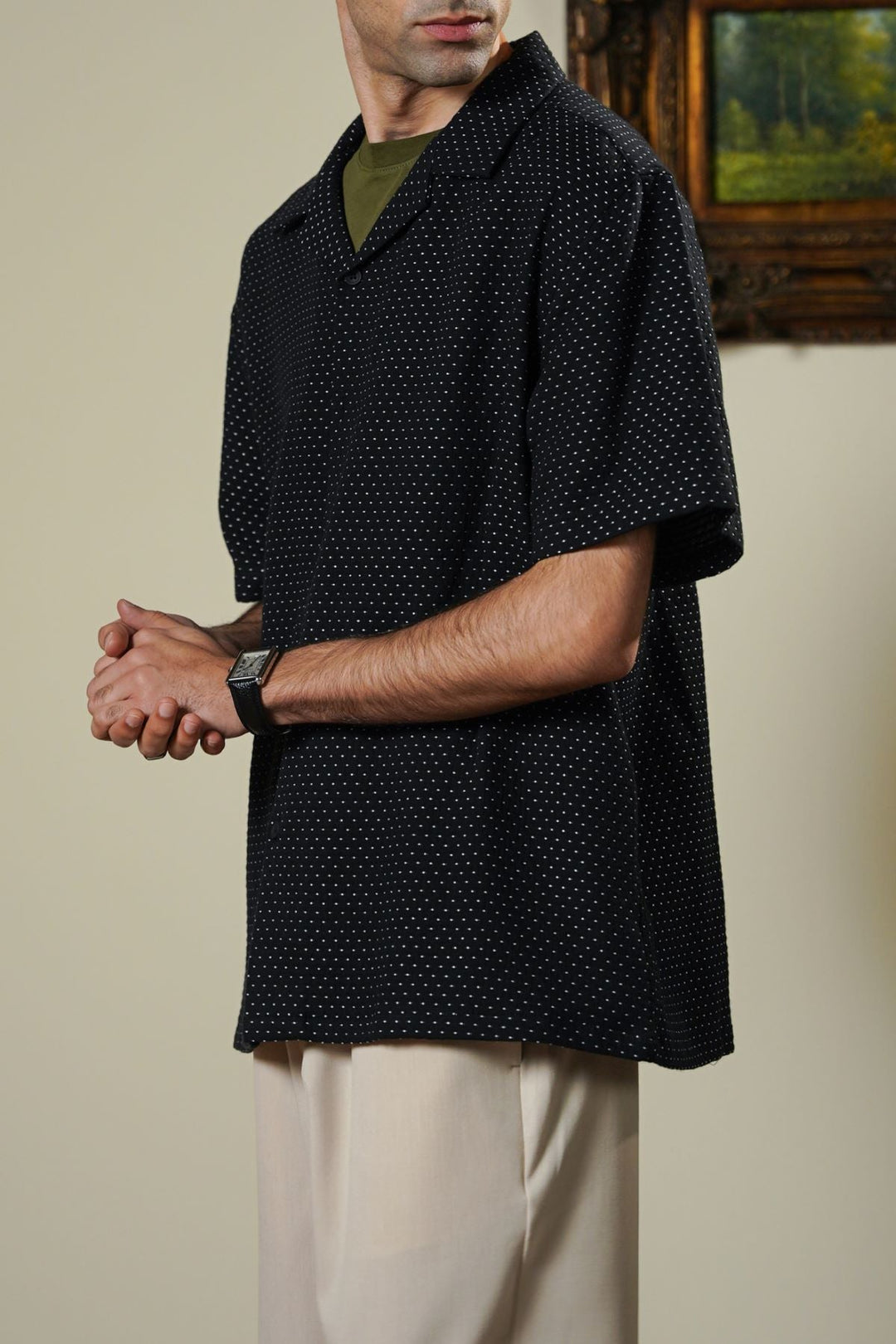 BLACK STITCH DETAIL SAFARI