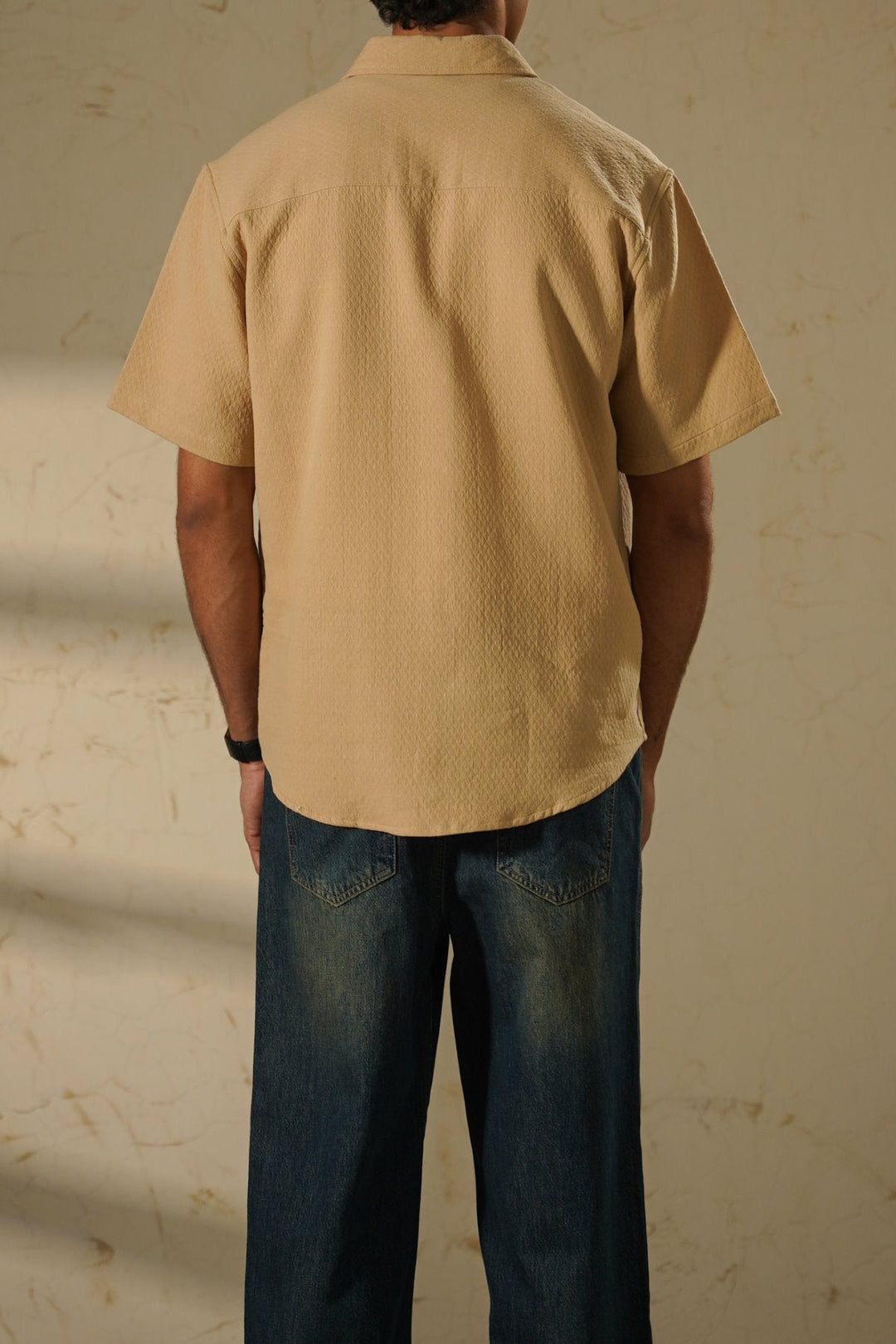 BEIGE ESSENTIAL JACQUARD SHIRT