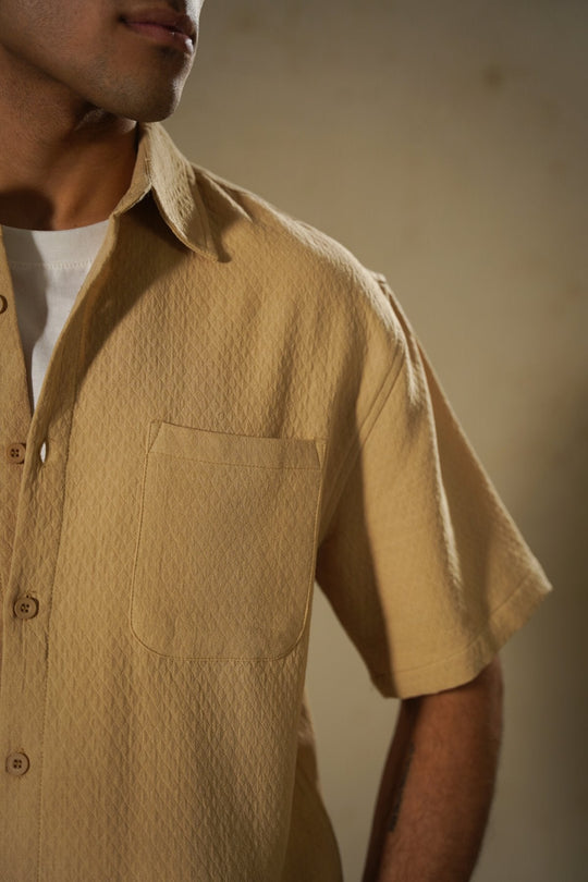 BEIGE ESSENTIAL JACQUARD SHIRT