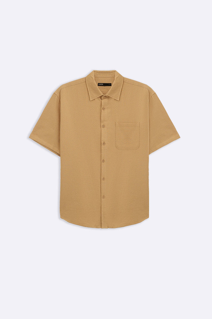 BEIGE ESSENTIAL JACQUARD SHIRT