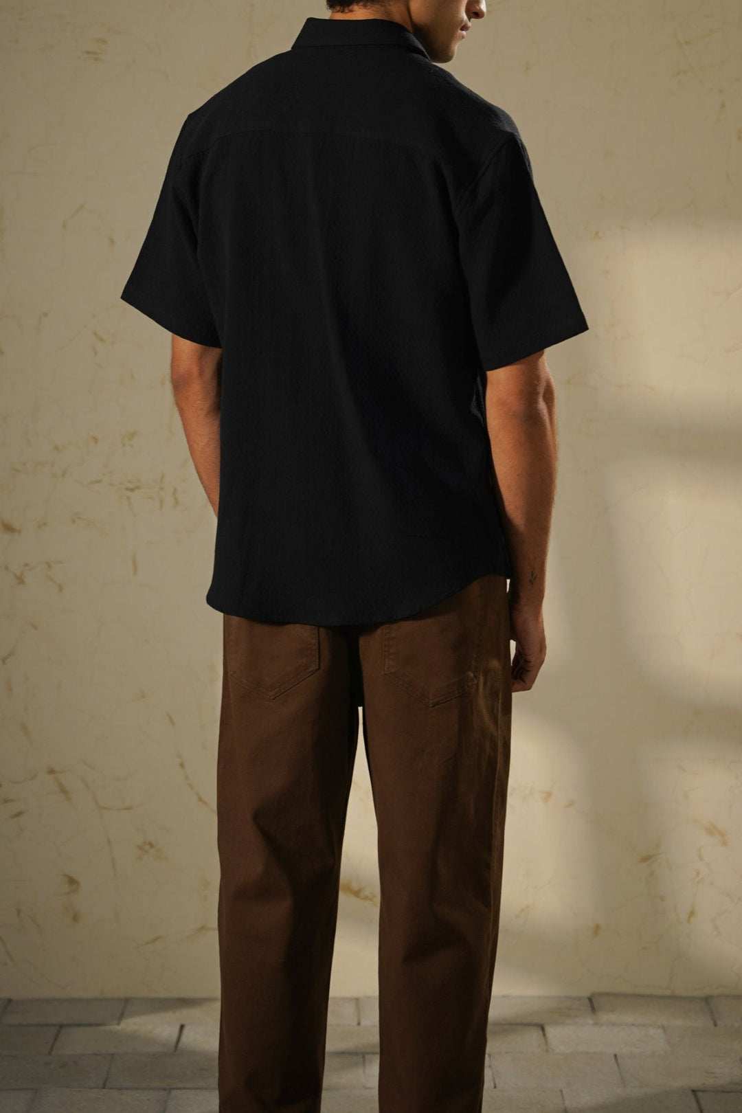 BLACK ESSENTIAL JACQUARD SHIRT