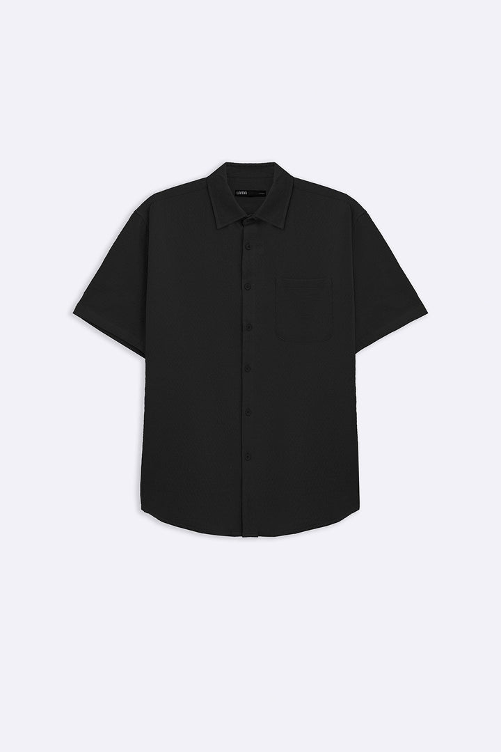 BLACK ESSENTIAL JACQUARD SHIRT