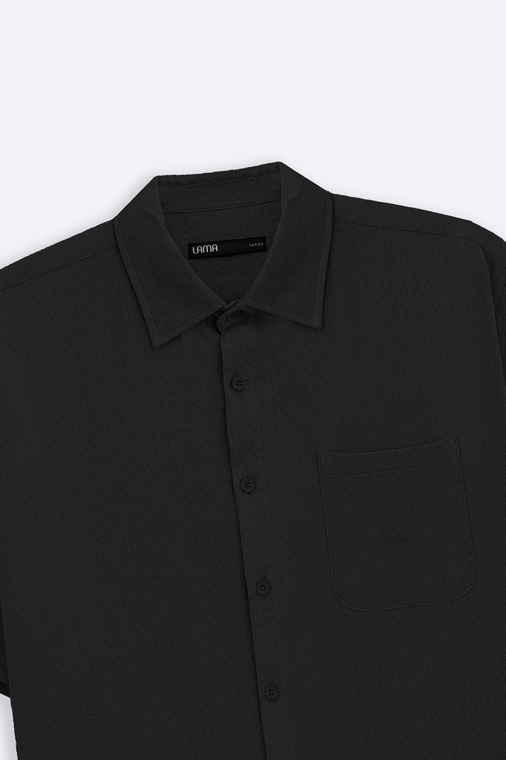 BLACK ESSENTIAL JACQUARD SHIRT