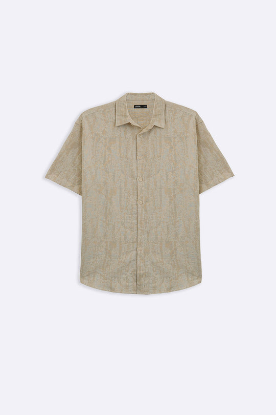 ECRU ABSTRACT JACQUARD SHIRT