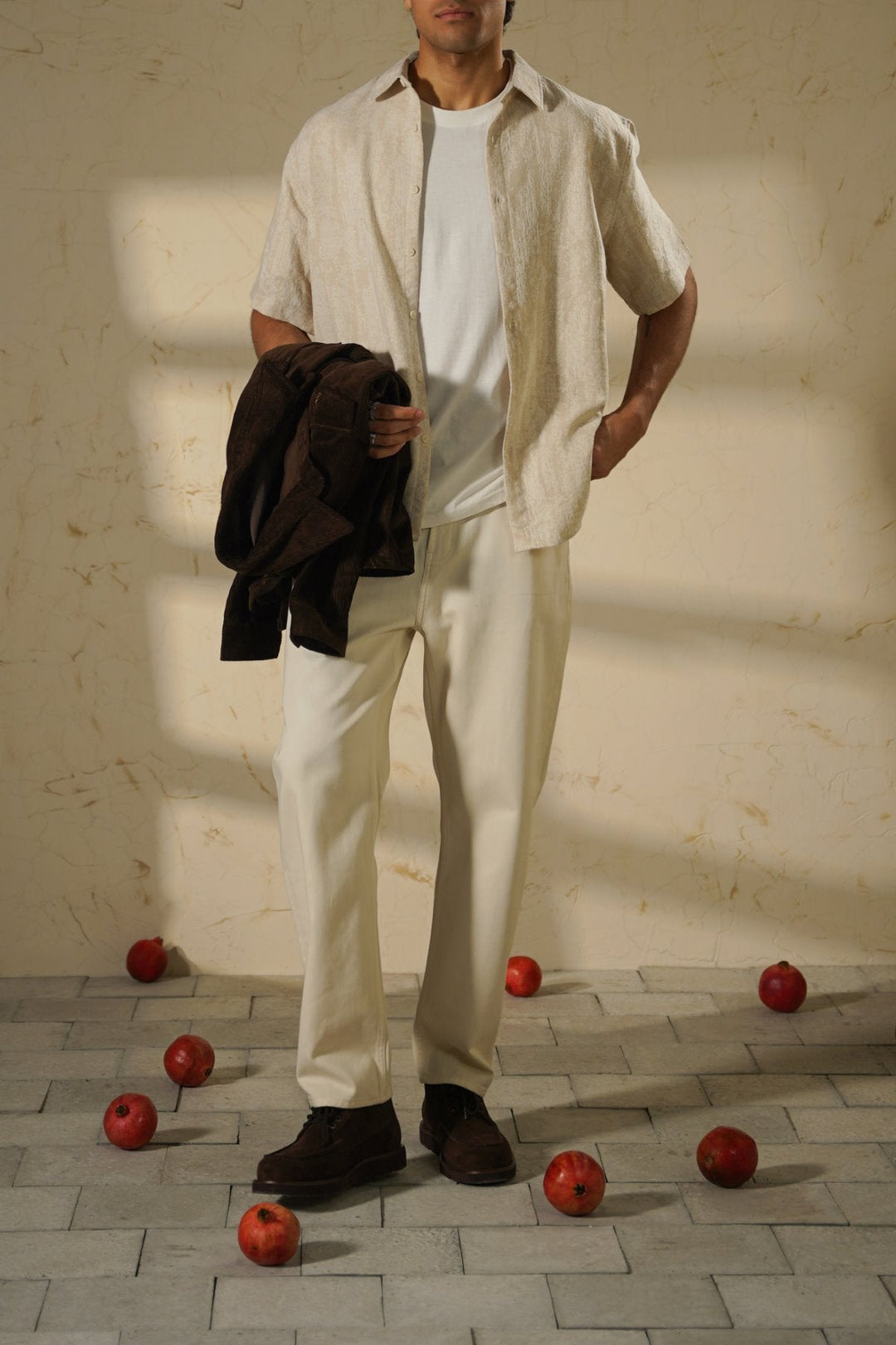 ECRU ABSTRACT JACQUARD SHIRT