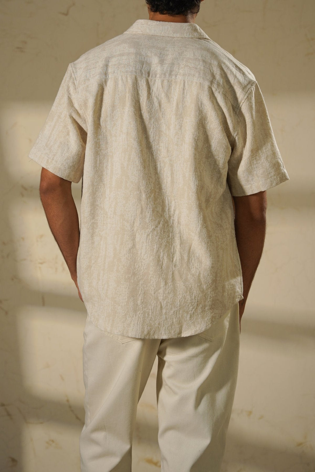 ECRU ABSTRACT JACQUARD SHIRT