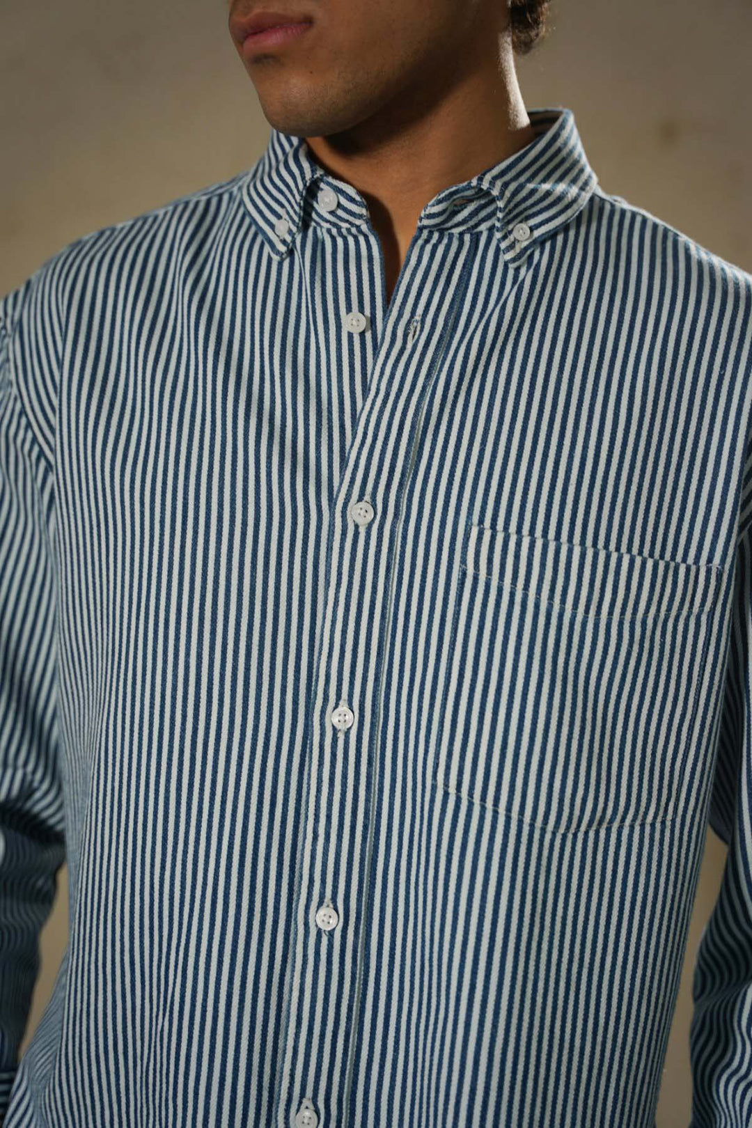 BLUE HEAVY COTTON SHIRT