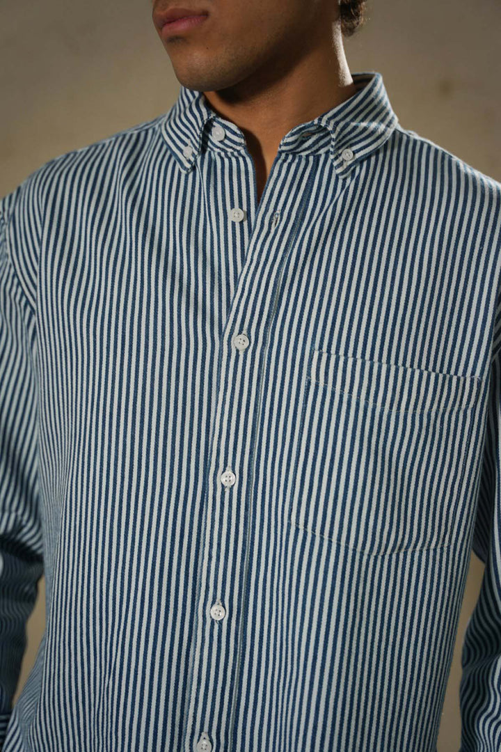 BLUE HEAVY COTTON SHIRT