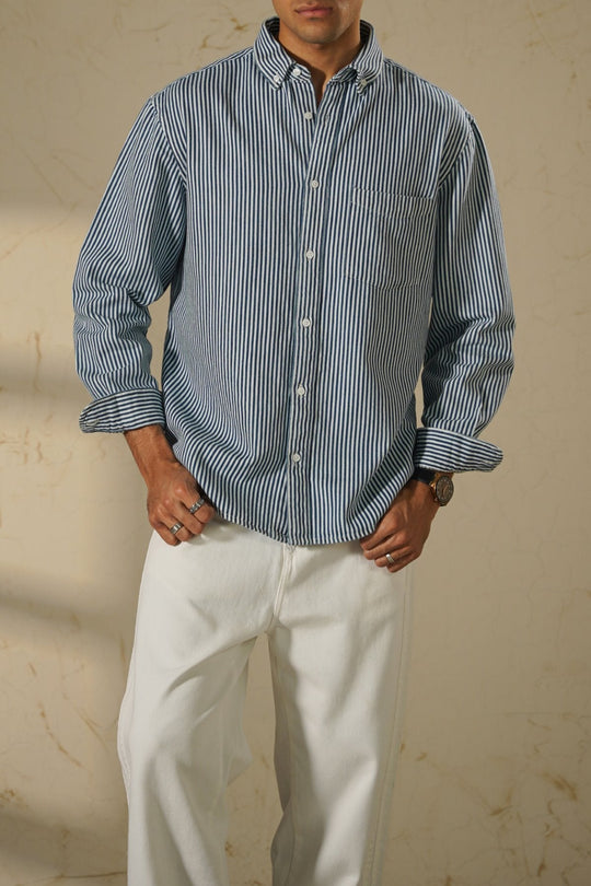 BLUE HEAVY COTTON SHIRT