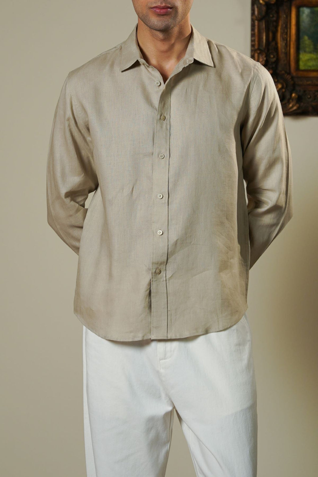 BEIGE PREMIUM LINEN SHIRT