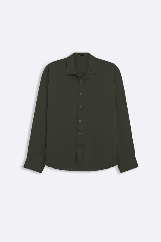 OLIVE PREMIUM LINEN SHIRT